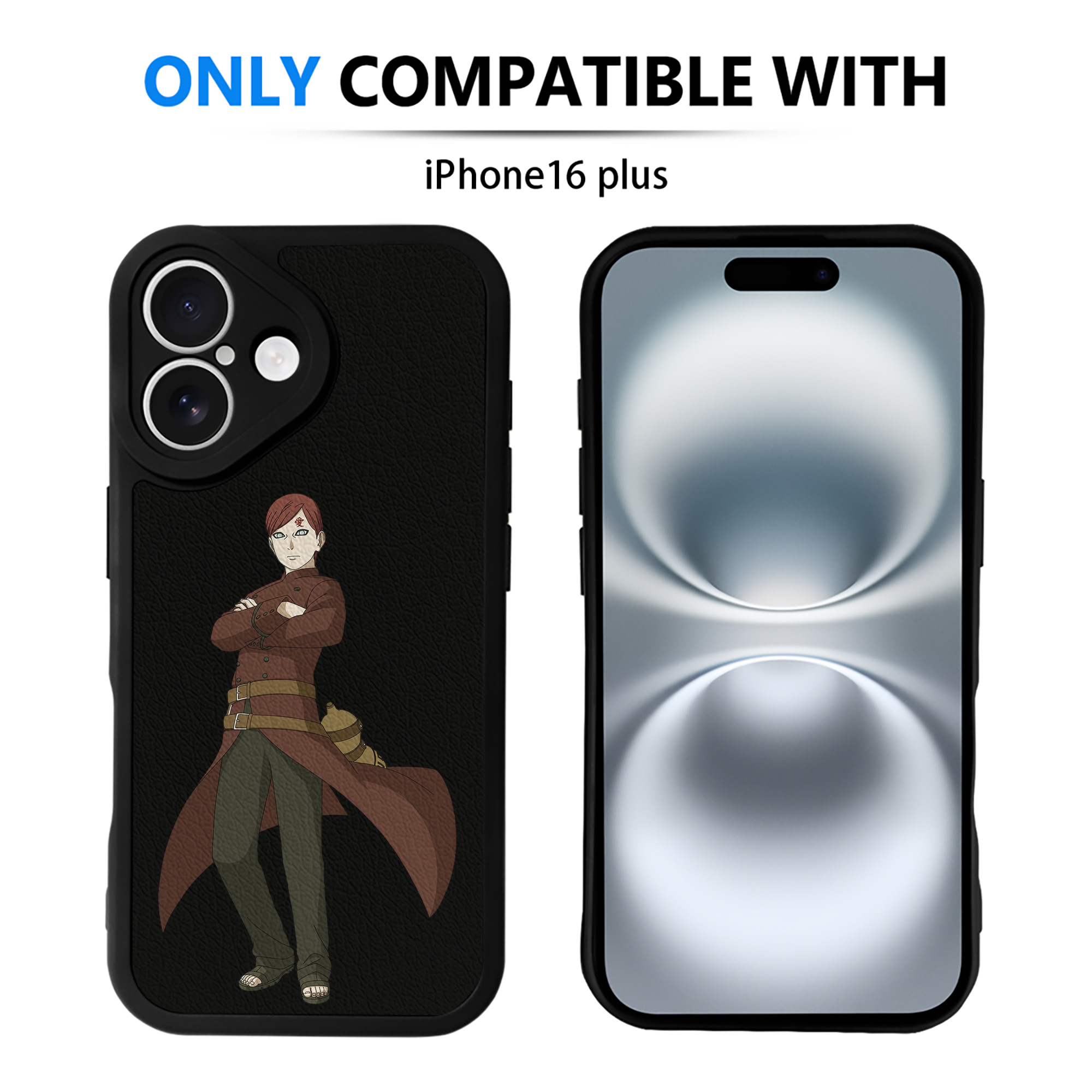 （画像用） NARUTO -ナルト- ガアラ Gaara 【iPhone 16シリーズ対応】シリコンスマホケース（レザー調） 材質：シリコン